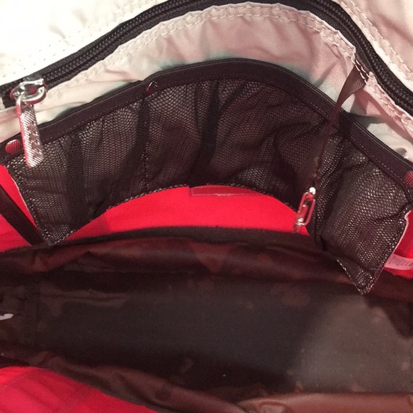 Lands End Tote Bag Womens Medium Pink Canvas Beach Travel Resortwear Gorpcore - Picture 4 of 9